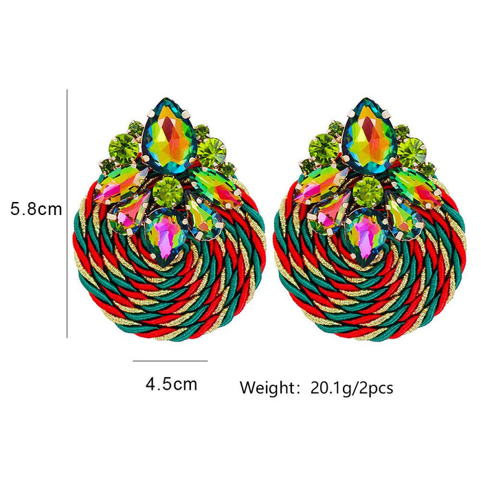 New fashion personalized hand woven women's Round Earrings
