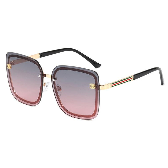 Large frame frameless UV proof Sunglasses