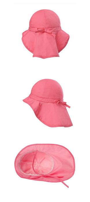 Thin Rose Red Ruffled Outdoor Sunscreen Children's Shawl Hat