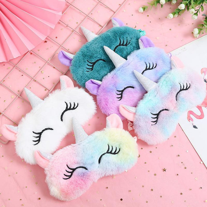 Cartoon Cute Plush Shading Unicorn Blindfold Eye Mask