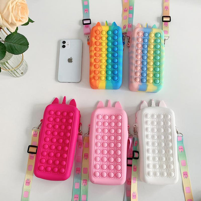 Silicone children's unzipping coin purse press toy