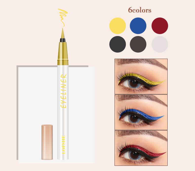 Waterproof and oil proof 6 colour Eyeliner
