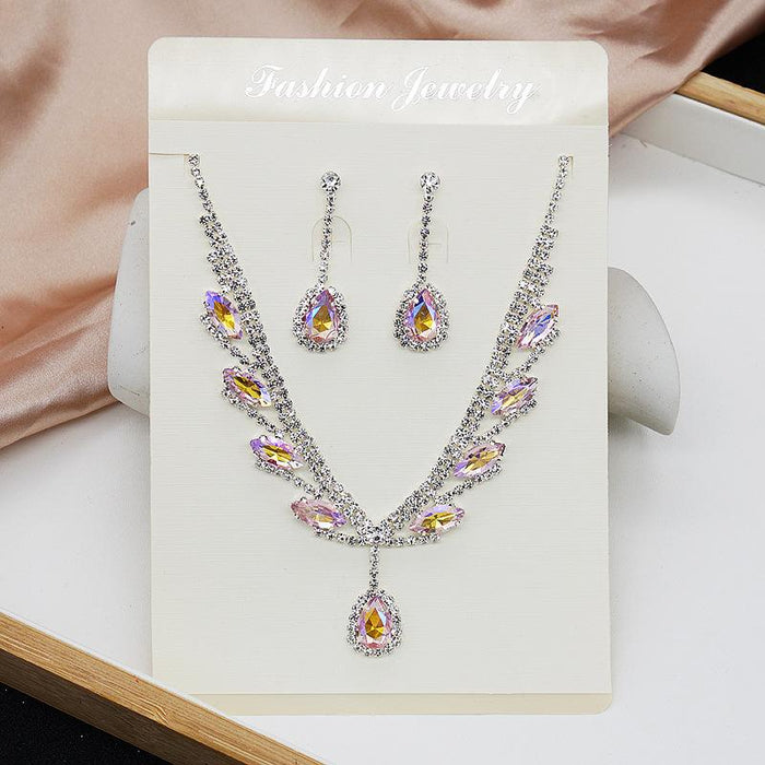 New Versatile Fashion Women's Jewelry Necklace Earrings Two Piece Set