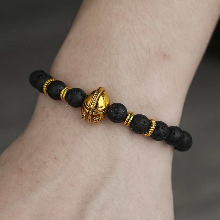 Men's Lava Stone Energy Handmade Beaded Bracelet