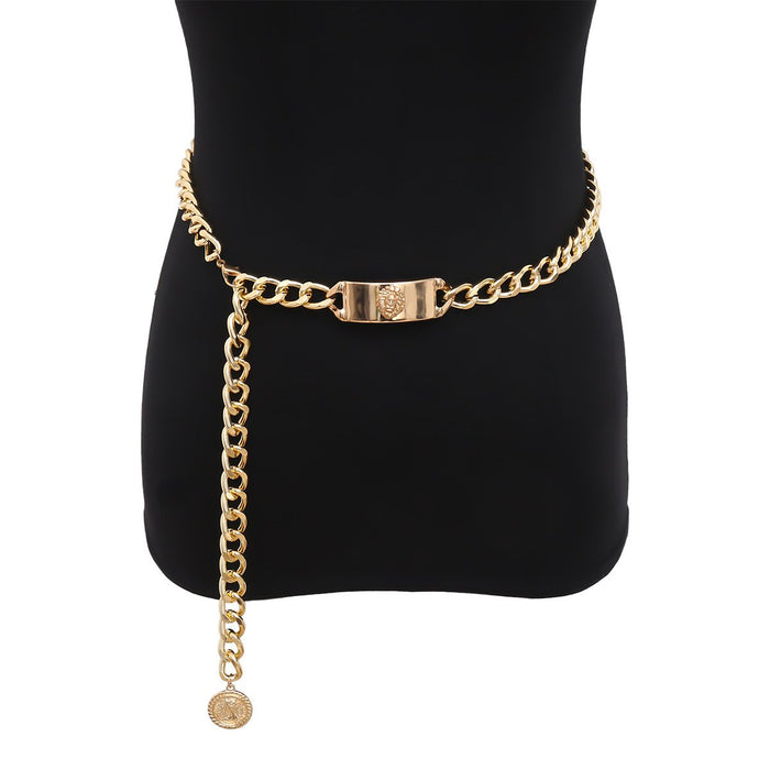 Fashion Portrait Pendant Body Chain Women's Square Waist Chain