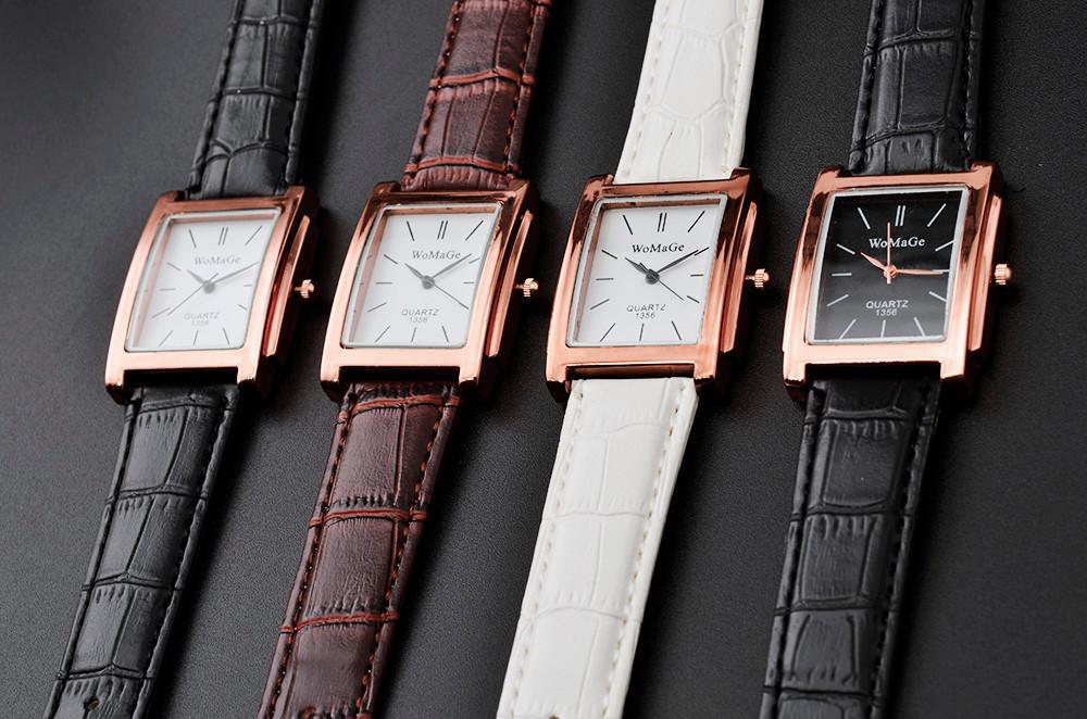 Men Watches Rectangle Quartz Leather Watches Elegant Wristwatch