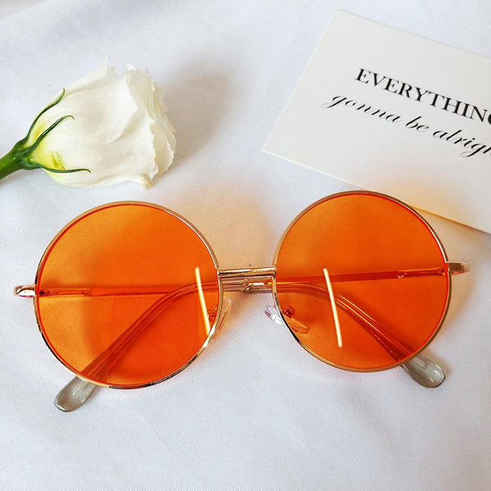 Simple Round Frame Retro Color Lens Children's Sunglasses