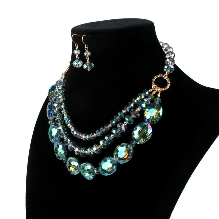 Women's Jewelry Retro Exaggerated Crystal Multi-layer Necklace