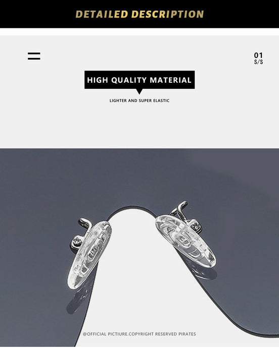 Metal conjoined Sunglasses gradient UV protection