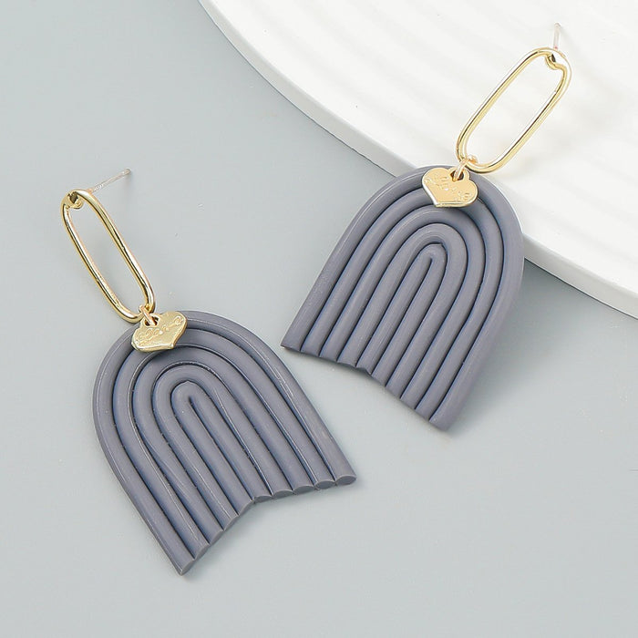 Simple Fashion Geometric Resin Stripe Stud Earrings