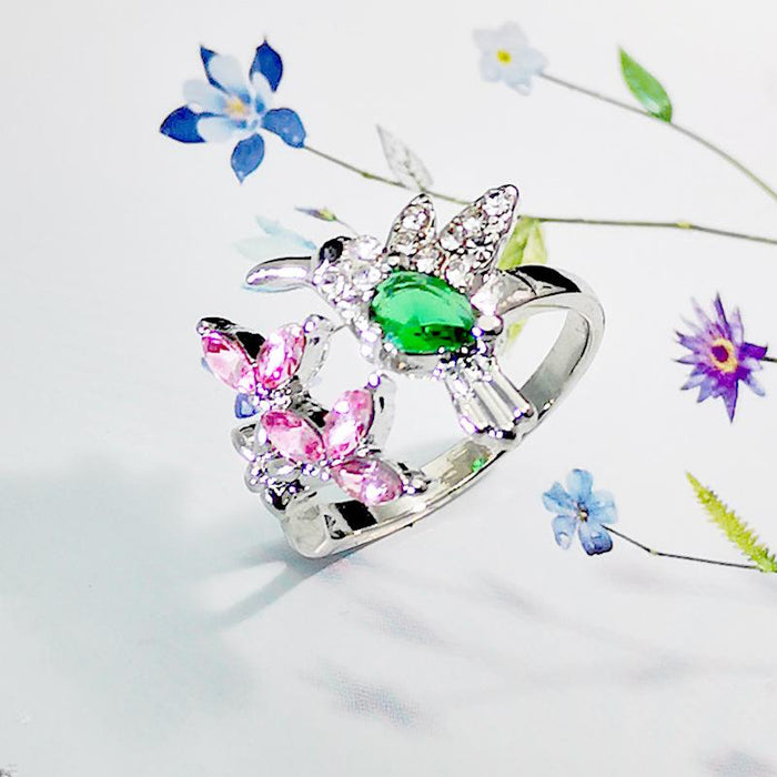 Pop Bird Emerald Color Zircon Women's Ring