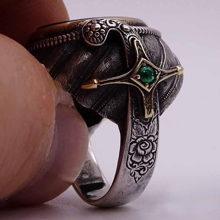 Vintage Two-color Star Moon Men's Ring