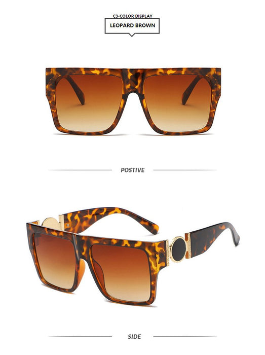 Square large frame one-piece Sunglasses