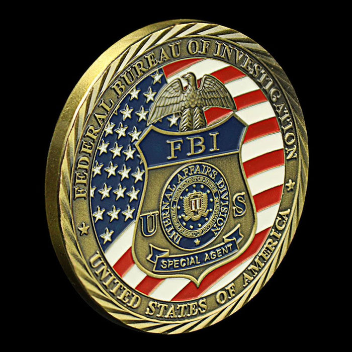 United States Federal Bureau of Investigation Souvenir Gold Plated Coin