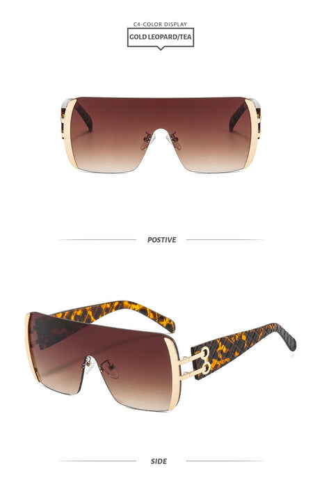 Metal conjoined Sunglasses gradient UV protection
