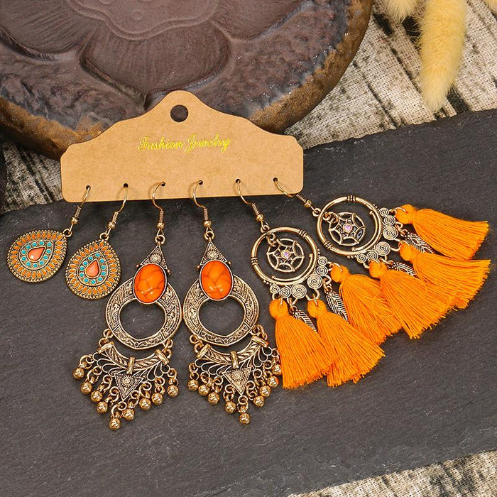3 pairs/set Earrings Bohemian Style Jewelry X0X36219