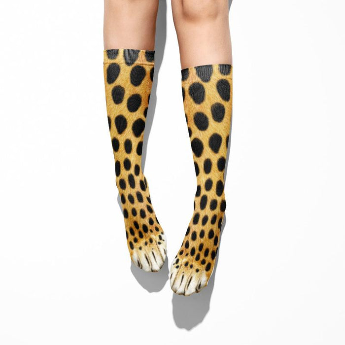 Funny Leopard Tiger Cotton Socks