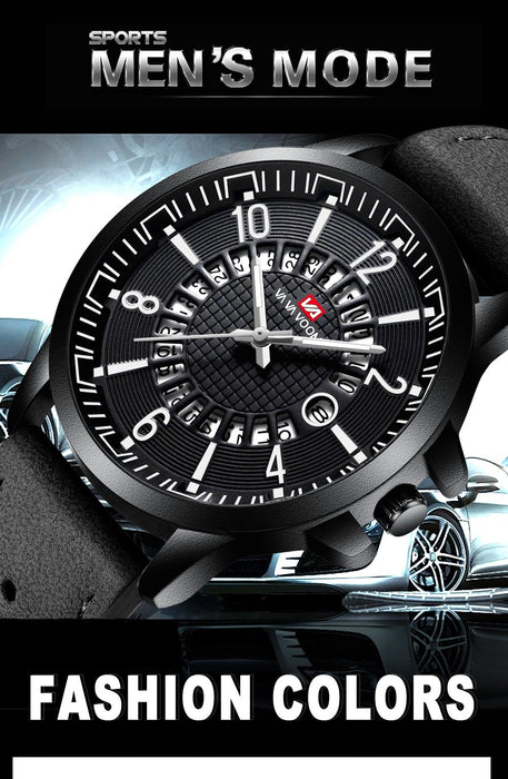 Creative Calendar Sports Watch Men's Breathable Eyelet Belt Watch