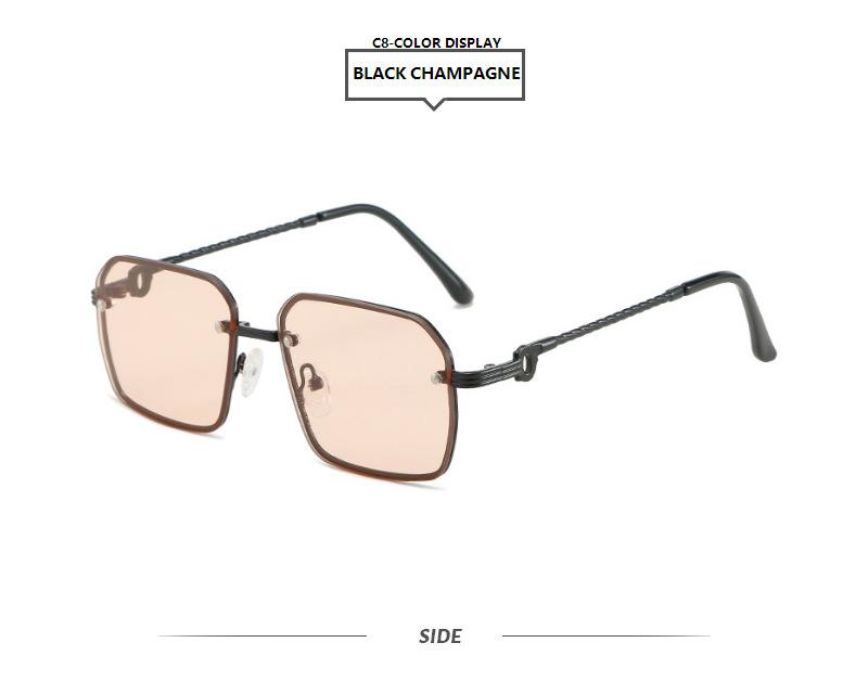 Square small frame Vintage Metal Sunglasses