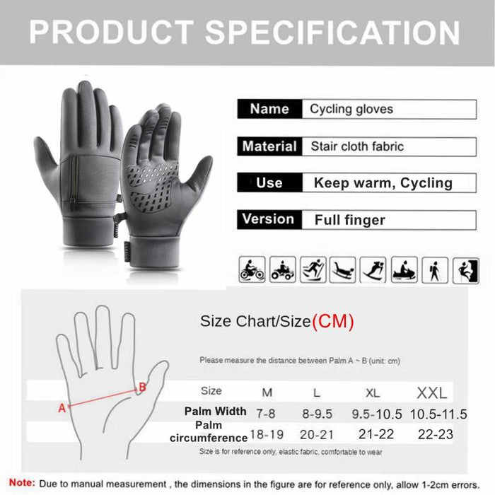 Touch Screen Men Cycling Gloves Waterproof