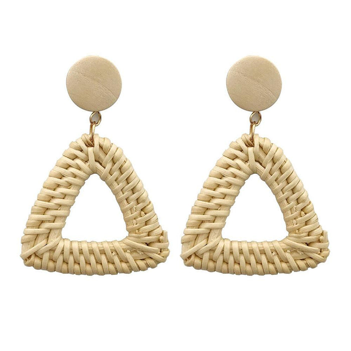 Bohemian Long Handmade Rattan Tassel Earrings