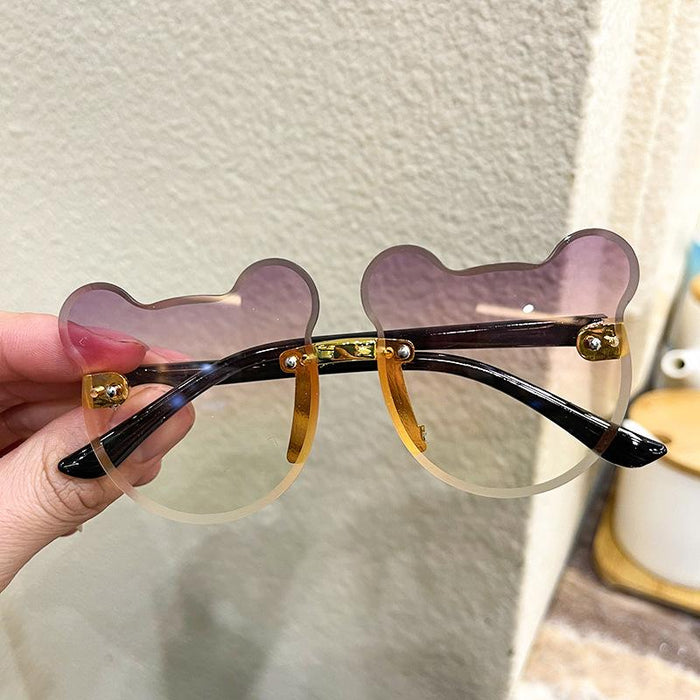 Frameless bear children's sunglasses and sunglasses