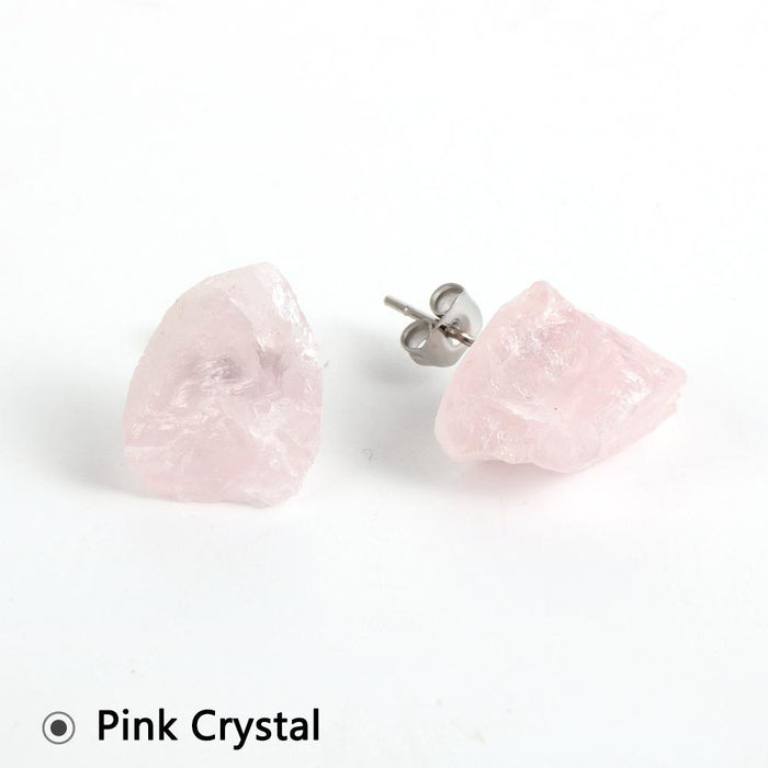 14 Style Irregular Natural Stone Stud Earrings