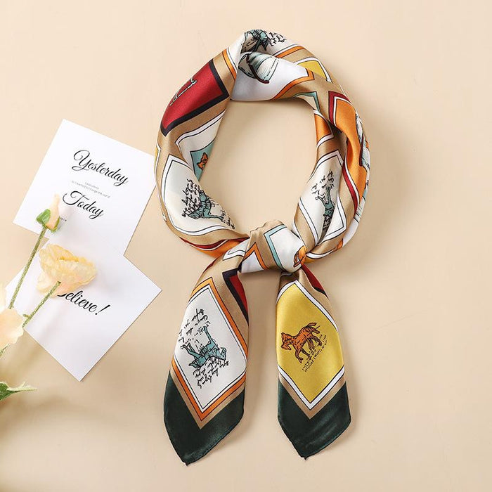 Imitation Printed Long Small Scarf Square Scarf Versatile Decoration