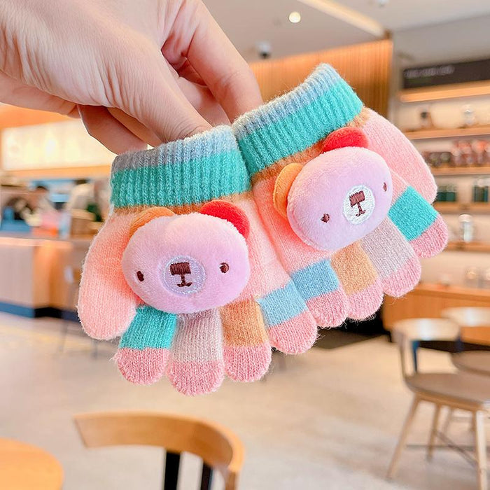 0-3 Years Old Winter Baby Cute Knitting Cartoon Gloves