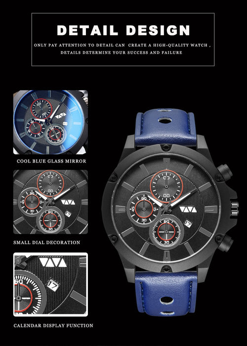 Sport Fashion Calendar Quartz Waterproof for Men Watch Relogio Masculino