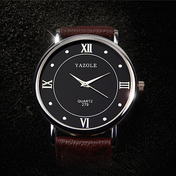Yazole Watch Leather Belt Men Watch Business Models Wild Fashion Simple Quartz Watches