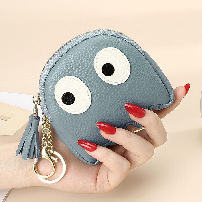 Genuine Leather Cute Monster Coin Bag