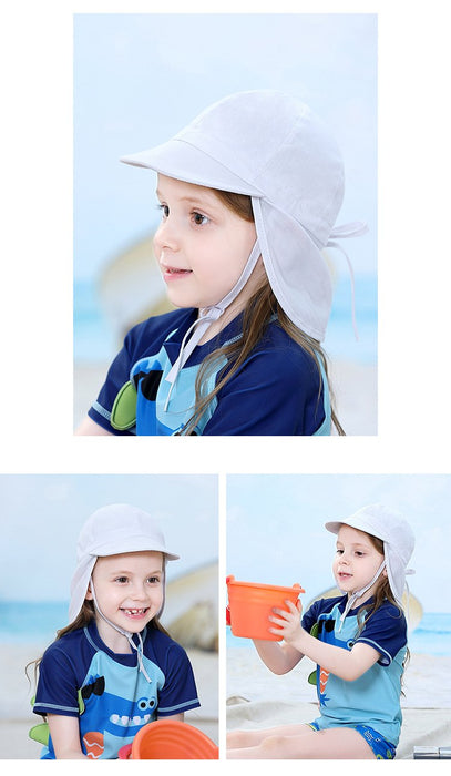 Pure Cotton Thin Children's UPF50 + Shawl Cap