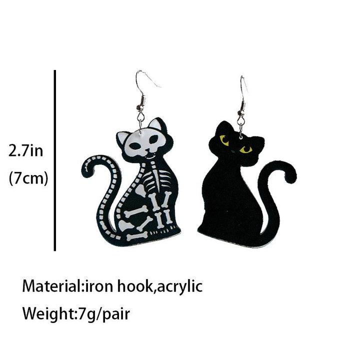 Interesting Acrylic Asymmetric Creative Cat Dog Earrings