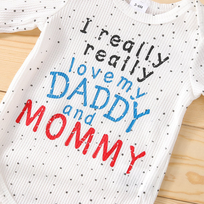 Waffle alphabet printed baby Hathaway three piece set