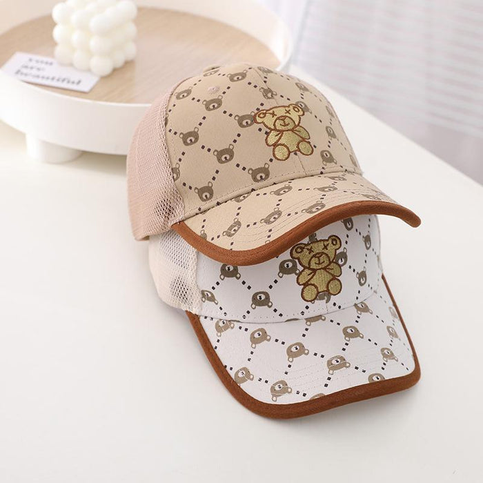 Summer Children's Gypsophila Bear Hip Hop Sunshade Mesh Cap