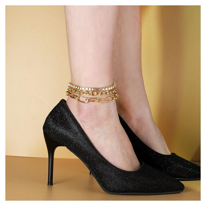 Layered Fashion Women's High Heels Sexy Anklet