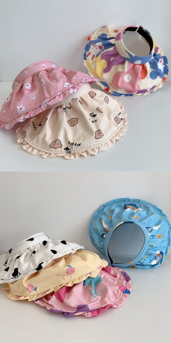 Summer Trendy Cartoon Rainbow Print Children's Big Brim Sunshade Hat