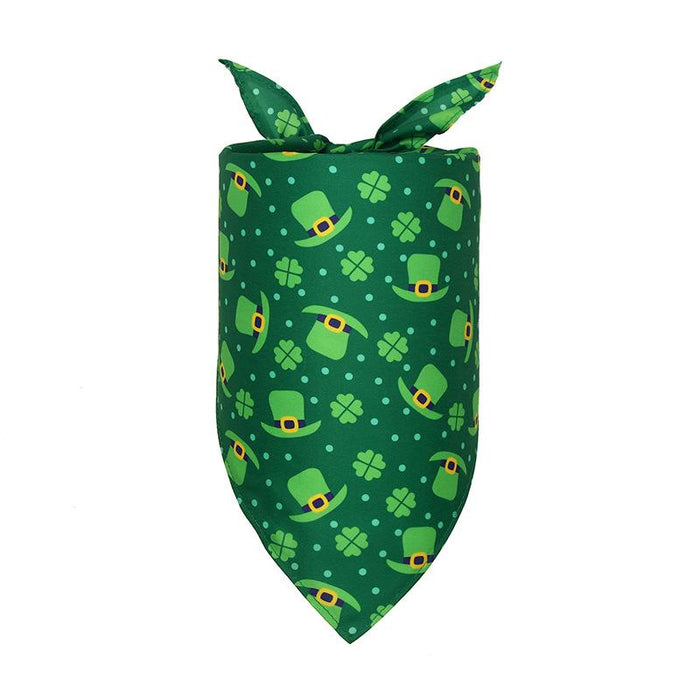 Clover St Patrick's Day Irish day pet cat dog triangle scarf