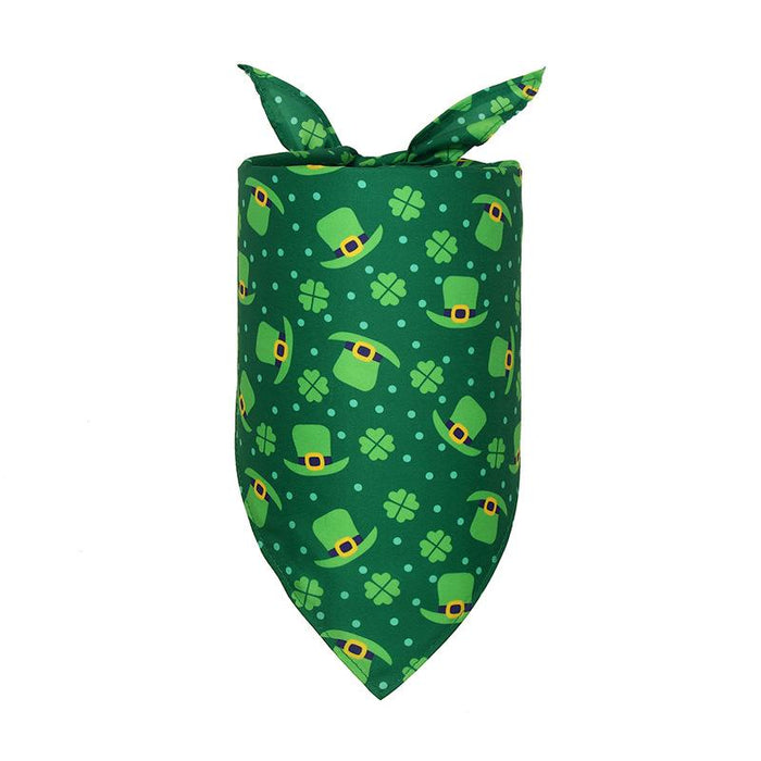 Clover St Patrick's Day Irish day pet cat dog triangle scarf