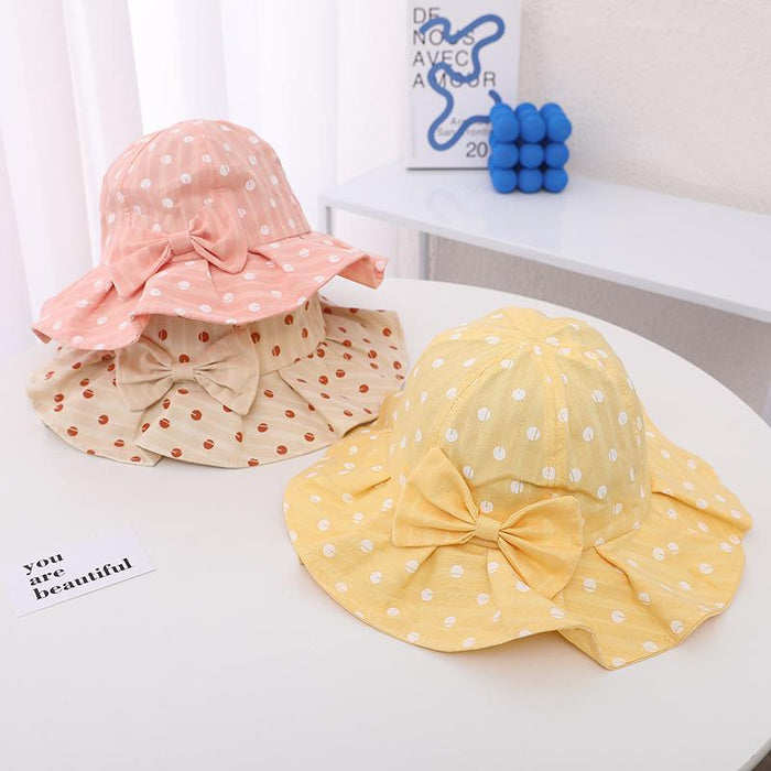 Cute Polka Dot Bow Children's Sun Hat