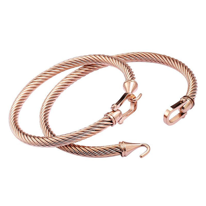 New Horseshoe Buckle Titanium Steel Bracelet Cable Twisted Wire Bracelet Bangle