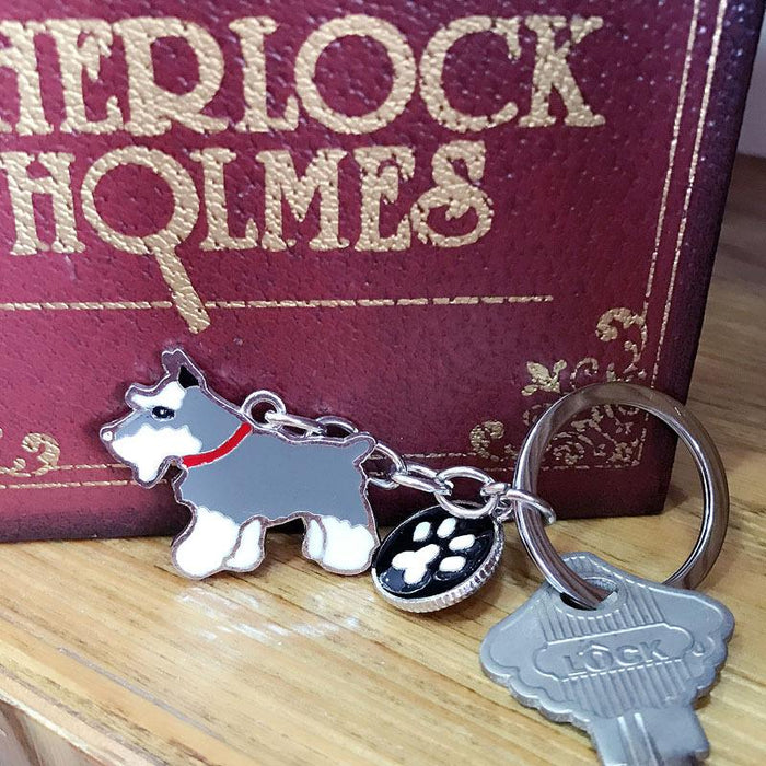 Multicolor Pet Dog Painted Zinc Alloy Keychain