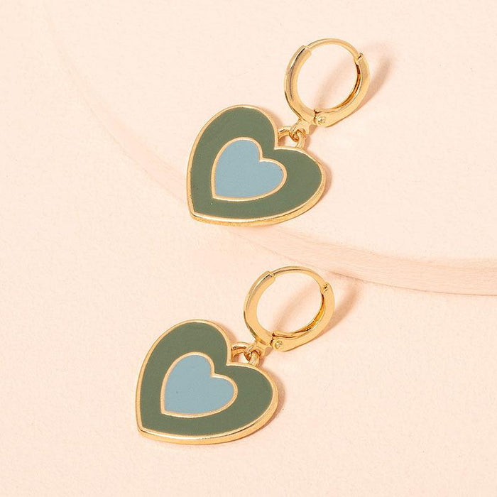 New Simple Fashion Drip Oil Love Earrings