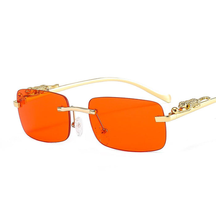 Cheetah frameless square Sunglasses
