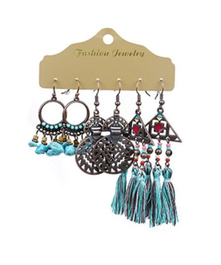 3 pairs/set Earrings Bohemian Style Jewelry X0X36206