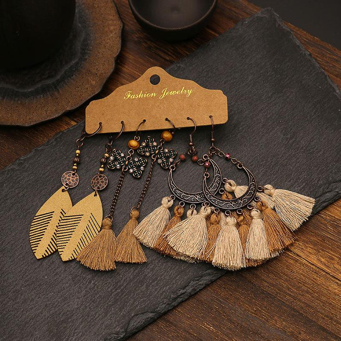 3 pairs/set Earrings Bohemian Style Jewelry X0X36203