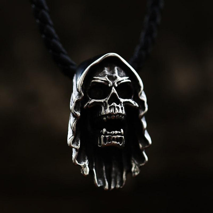 Punk Style Skull Titanium Steel Pendant Men's Necklace Jewelry