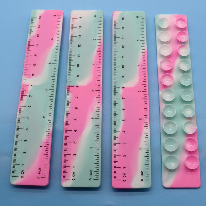 Silicone Decompression Suction Cup Toy with Ruler