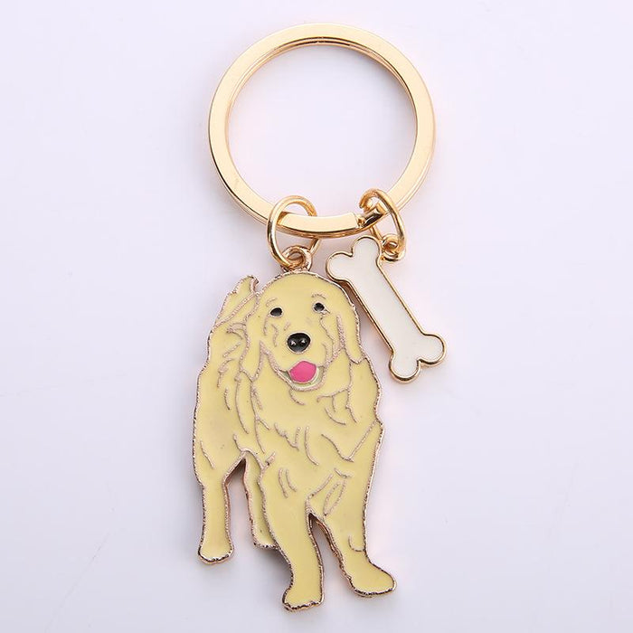 Multicolor Pet Dog Painted Zinc Alloy Keychain